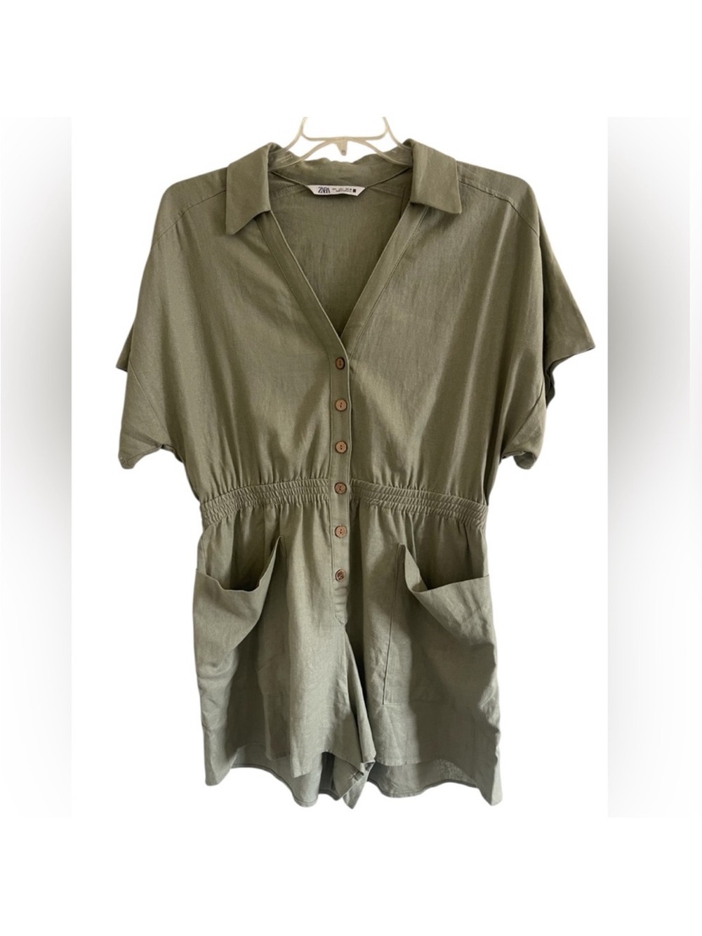 Zara Women's Romper Olive Linen
Blend Size Large - Picture 4 of 8